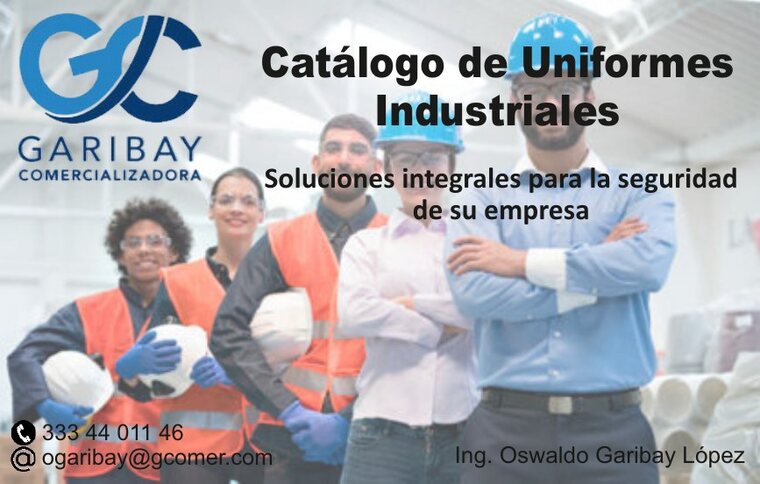 Portada del catálogo de uniformes industriales.
